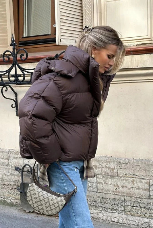 Guislaine Dames Puffer Jakke | Oversized Pasform | Cropped Længde
