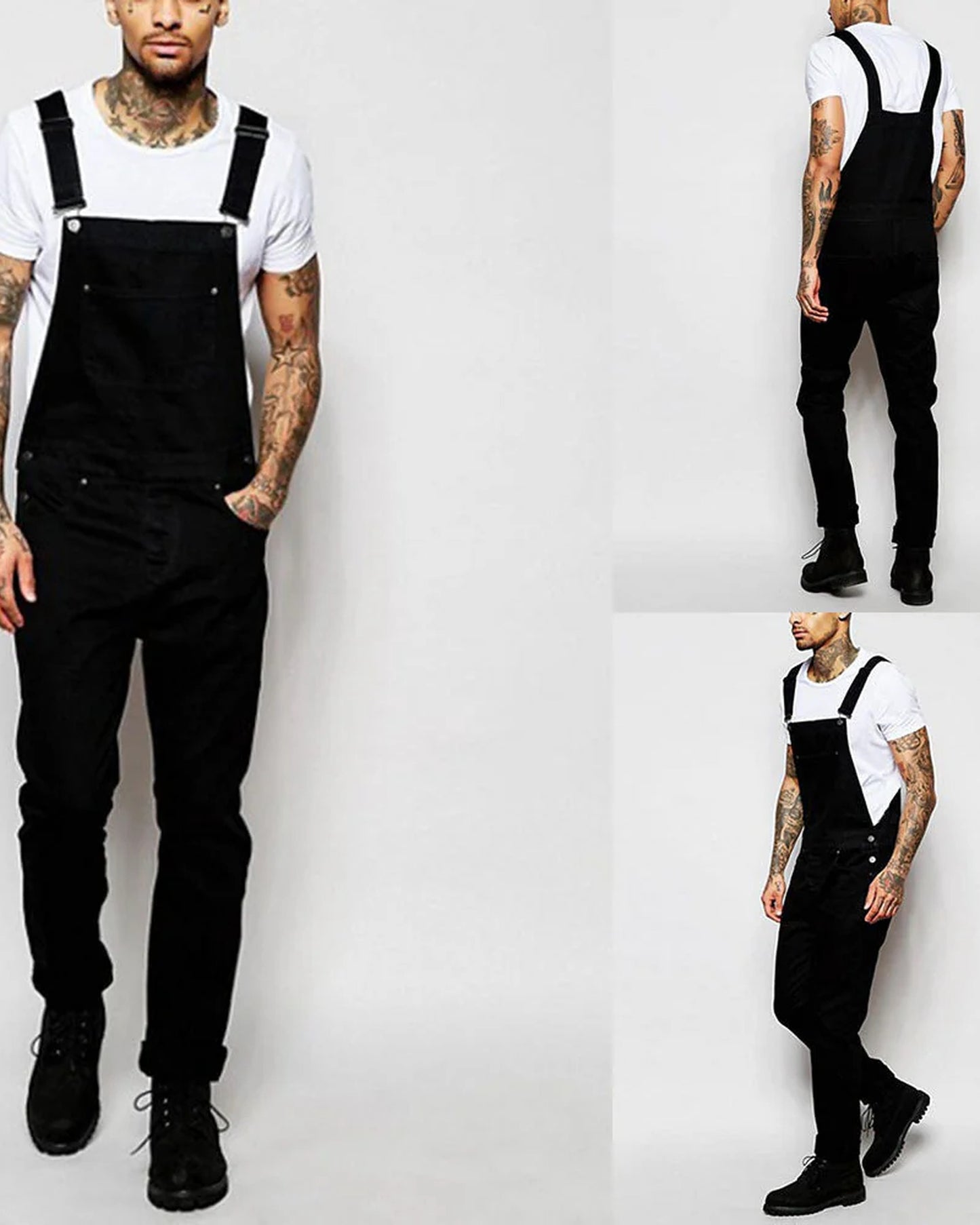 Gaetano Heren Trousers | Black Denim | Adjustable Waist Pleat