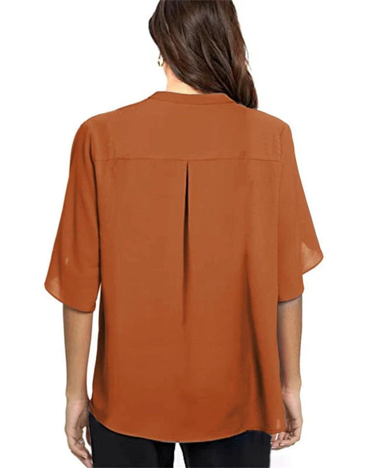 Saturnine Dames Top | V-Hals | Driekwart Mouwen