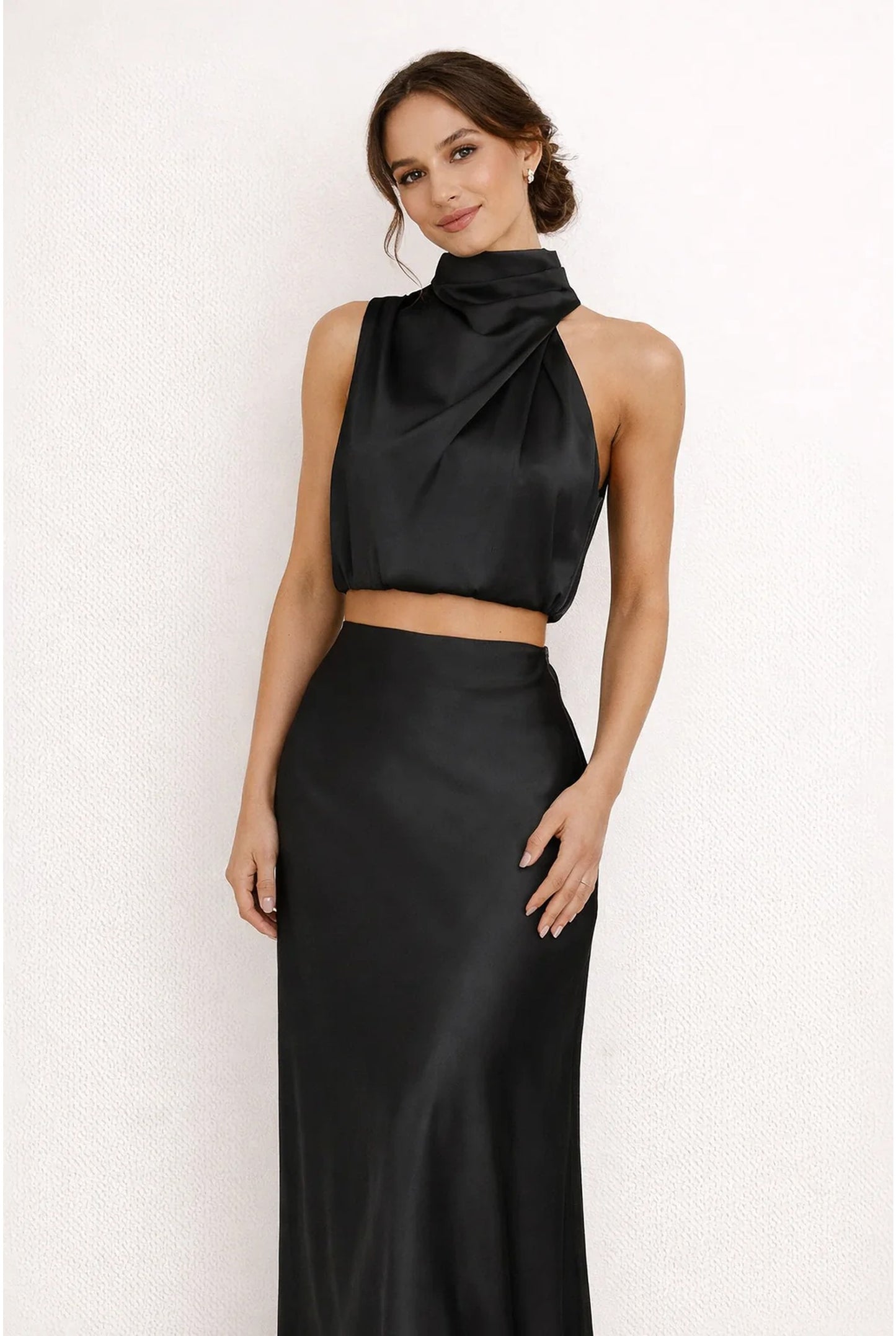 Adrienne Women's Co-ord Set | Halter Neck Top | Maxi Skirt