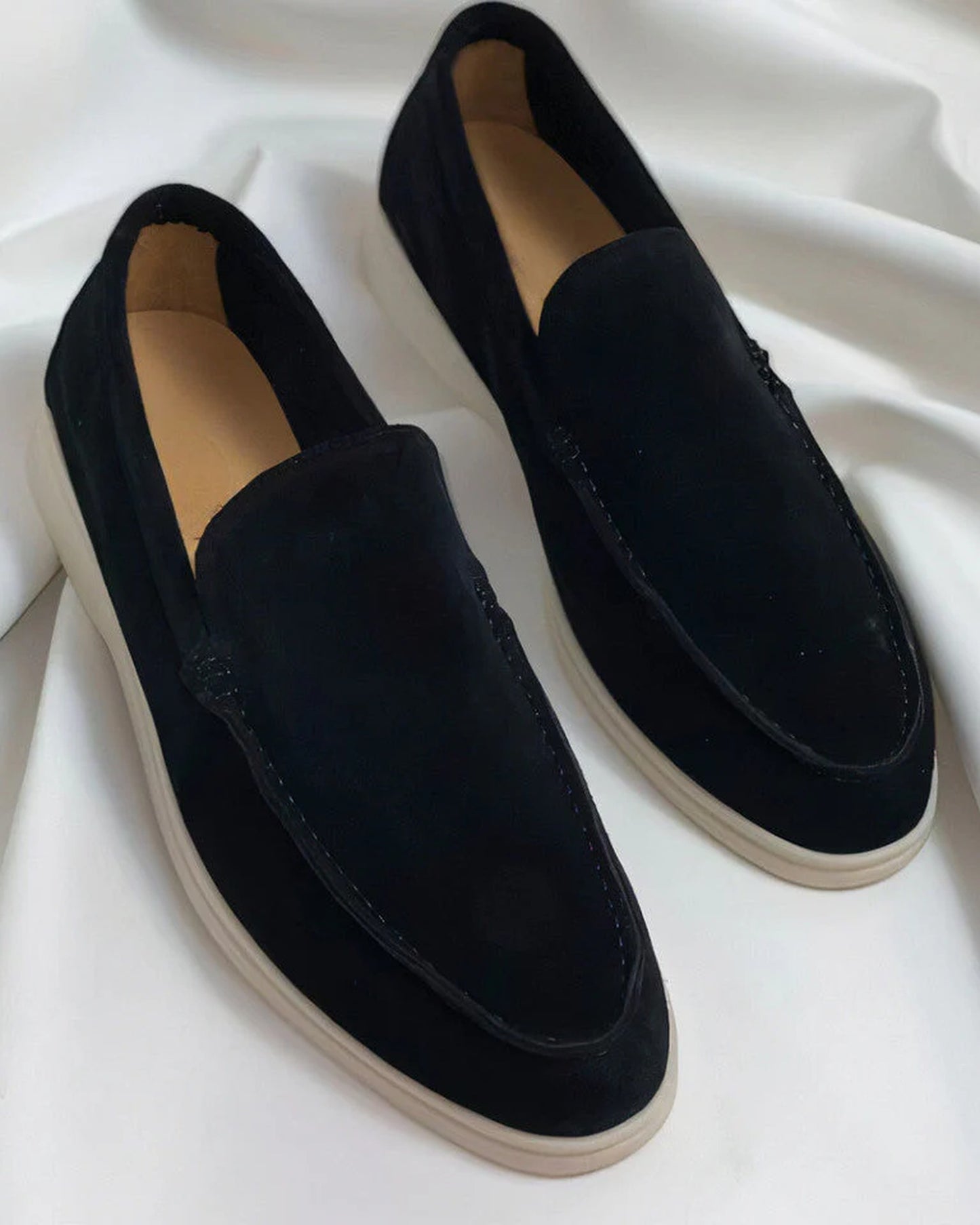 Enzo Heren Loafers | Suede Finish | Kontrastfarvet Sålkant
