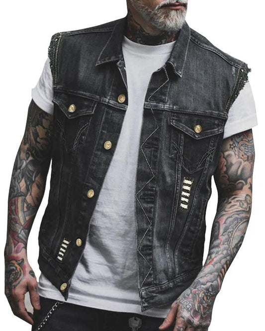 Angelo Heren Bodywarmer | Korte Mouwen | Goudkleurige Knopen