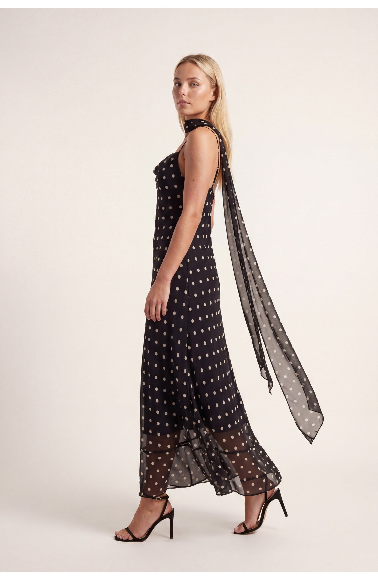 Valentine Women's Maxi Dress | Polka Dot | Halterneck with Corset Style