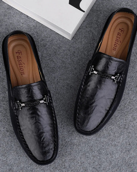 Maurizio Heren Schoenen | Leren Mocassin | Metalen Detail