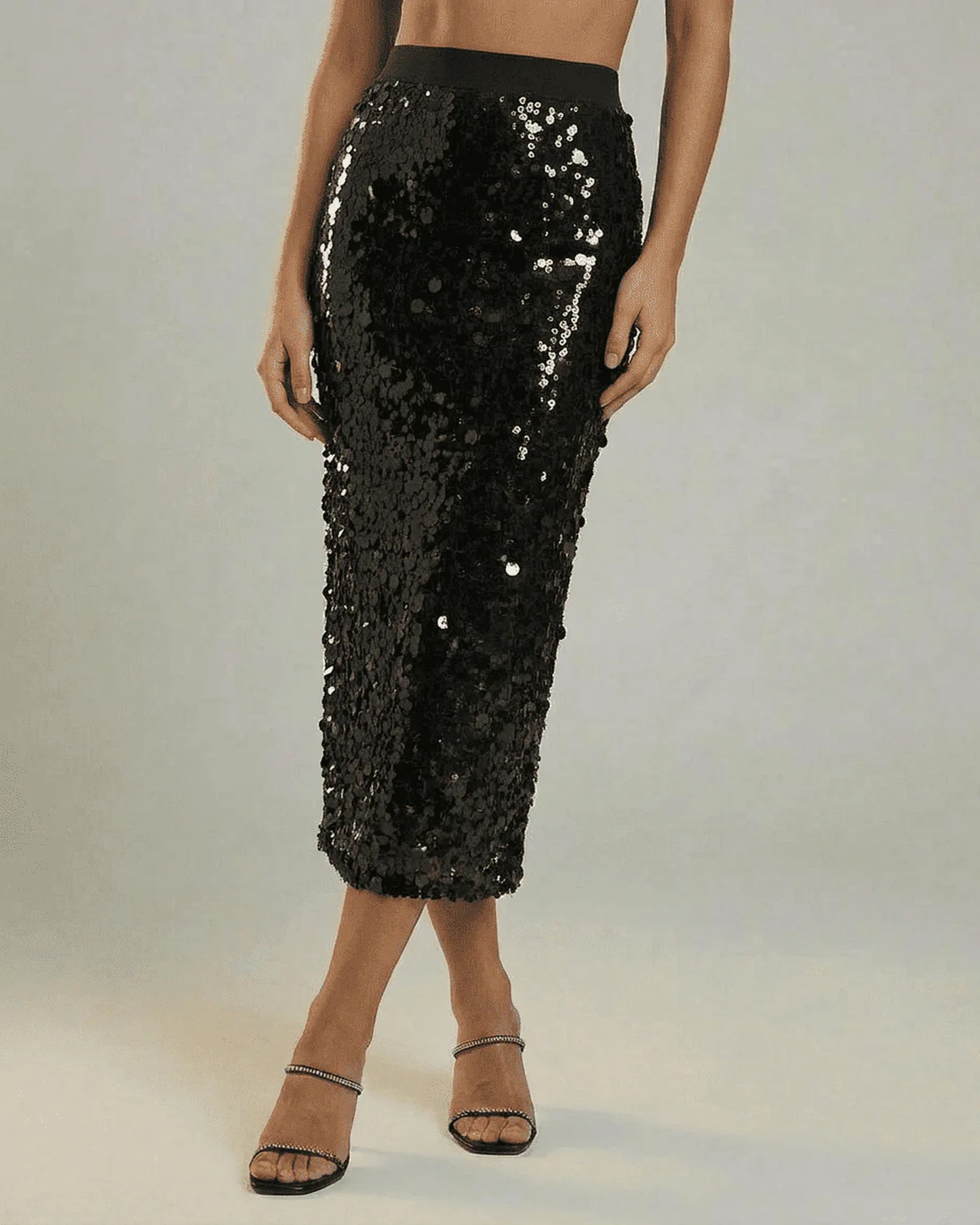 Sixtine Dames Midi Rok | Pailletten | Rechte Pasvorm