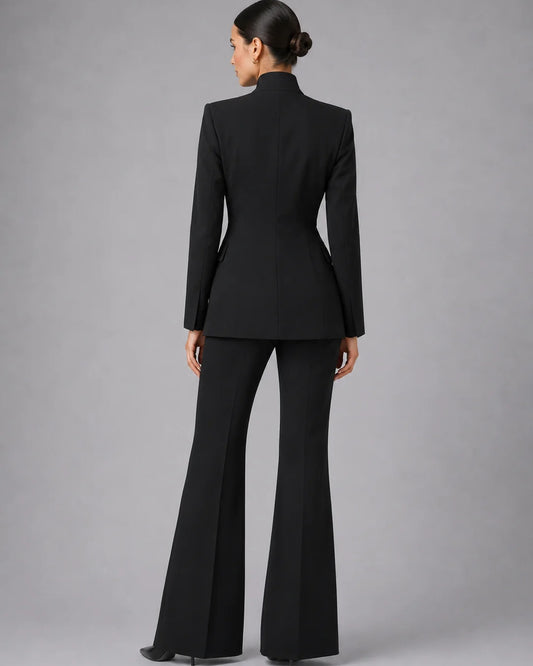 Azzurra Dames Co-Ord Set | Longline Blazer | Wijde Pantalon