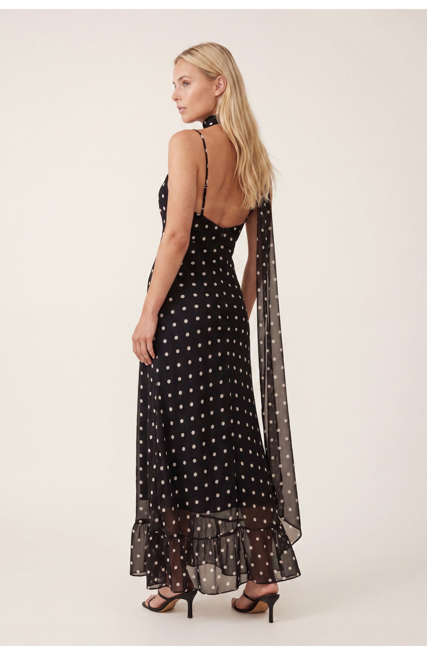 Valentine Women's Maxi Dress | Polka Dot | Halterneck with Corset Style