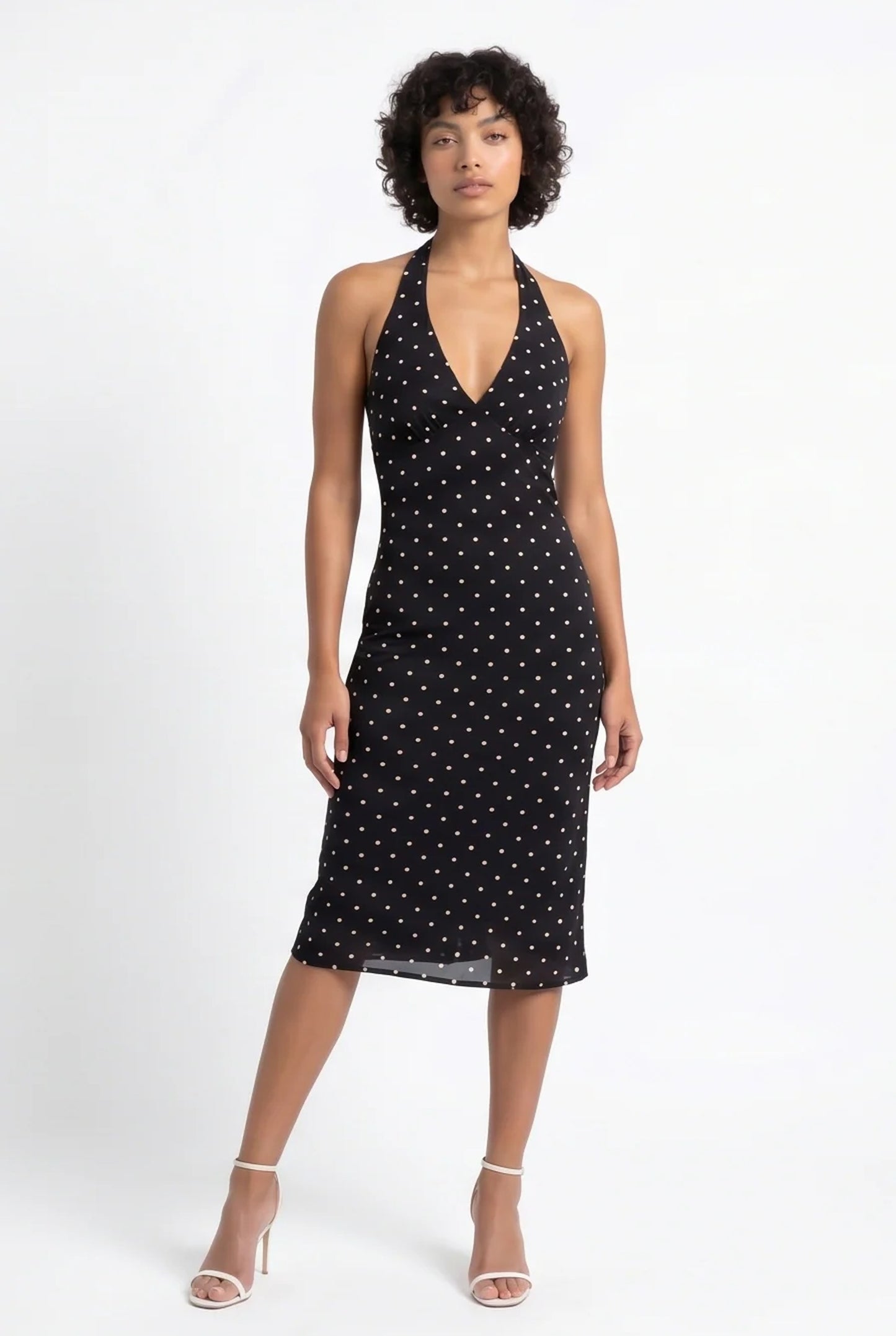 Sukienka Midi Filomène Dames | Dekolt-halter | Groszki
