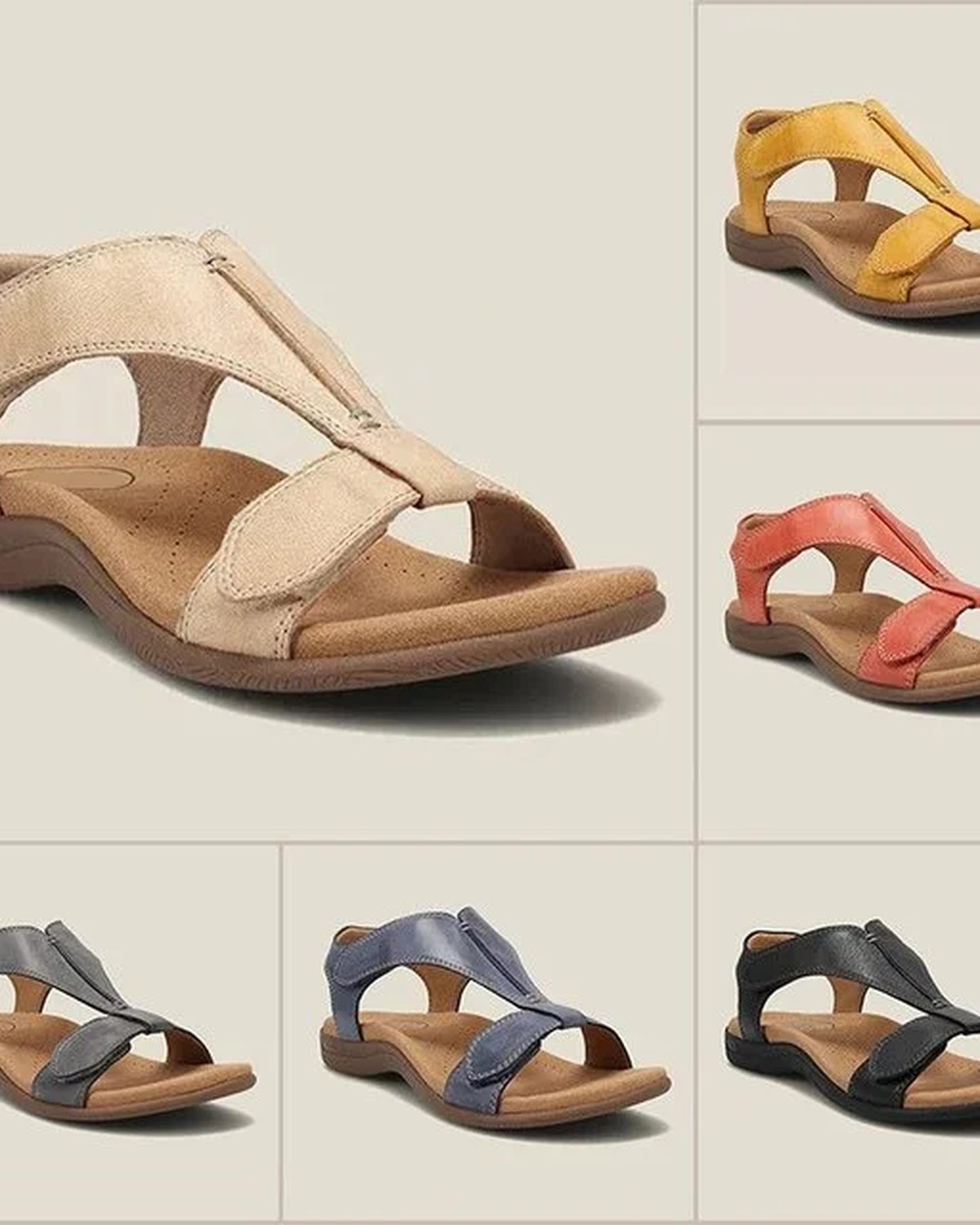 Lamberte Dames Sandalen | T-band Ontwerp | Klittenband Sluiting