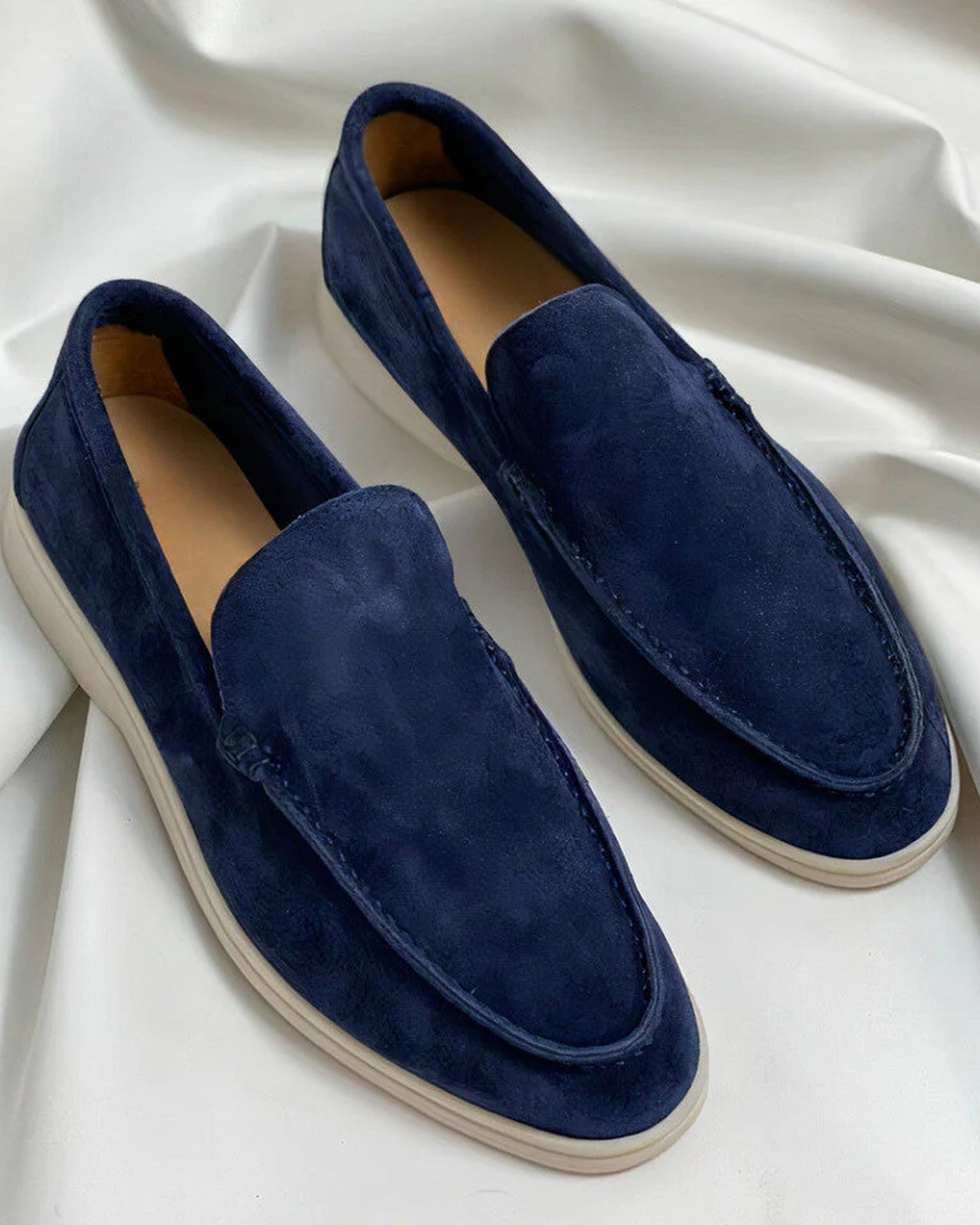 Enzo Heren Loafers | Suede Finish | Kontrastfarvet Sålkant