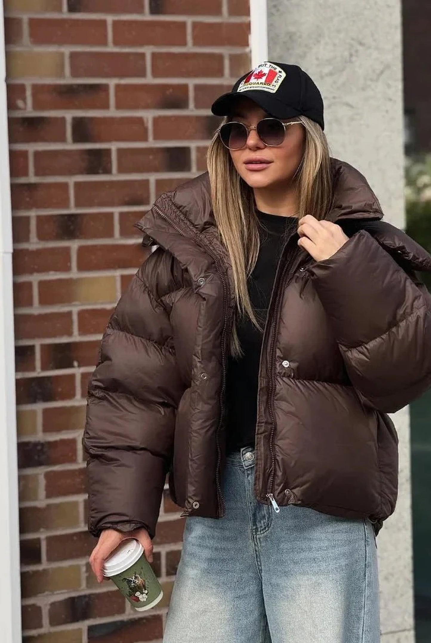 Guislaine Dames Puffer Jas | Oversized Pasvorm | Cropped Lengte
