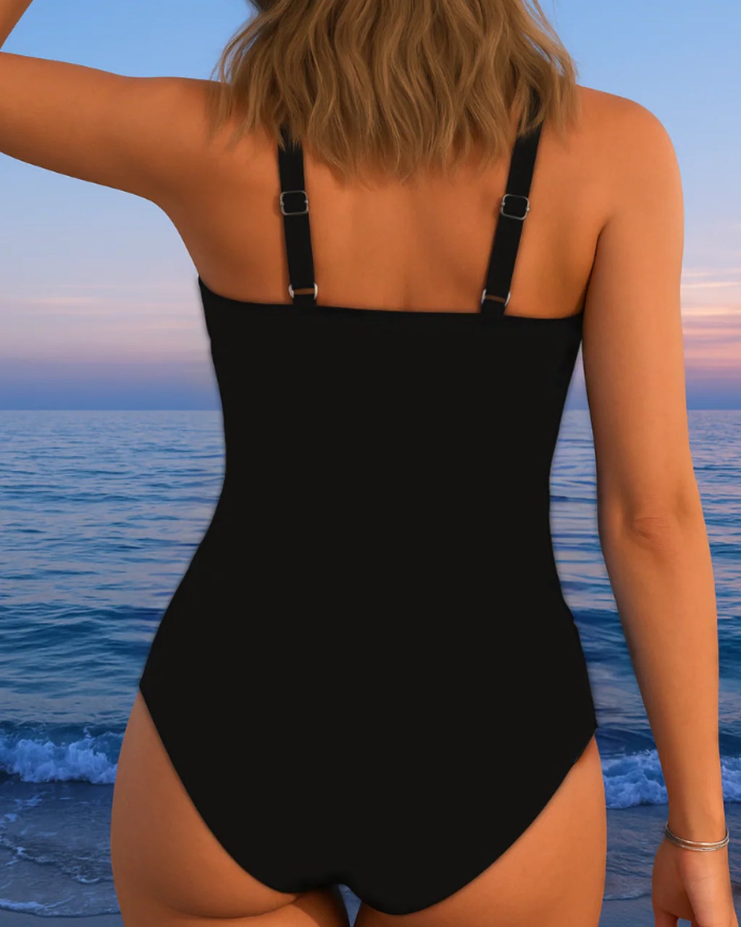 Pétronille-Alvine Dames Badkleding | Diagonale Strepen | Zijrimpels