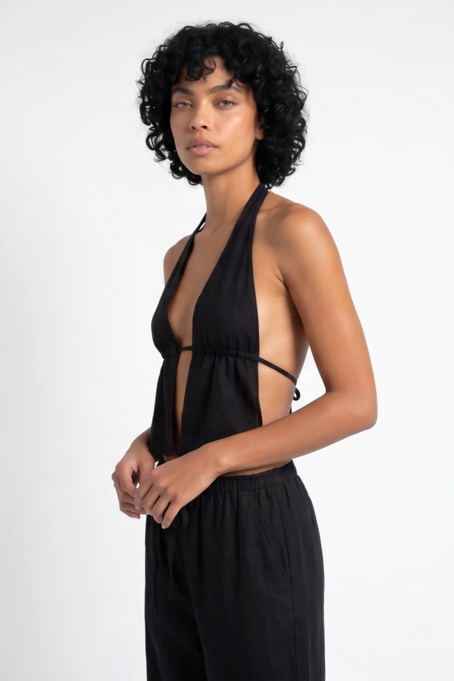 Aurélie Women’s Co-Ord Set | Halter Crop Top | Wide Leg Pants