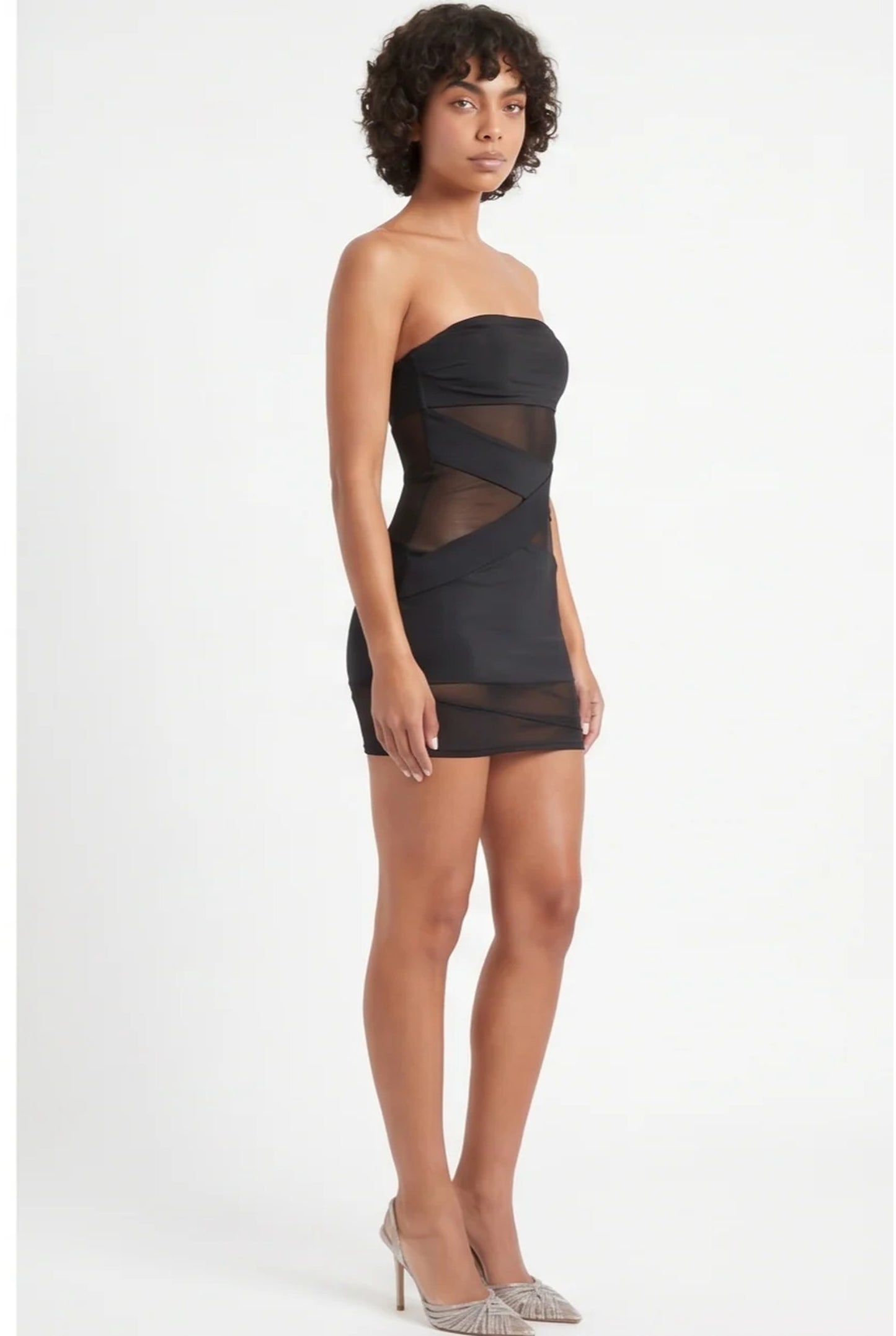 Women’s Mini Dress | Strapless | Mesh Panels