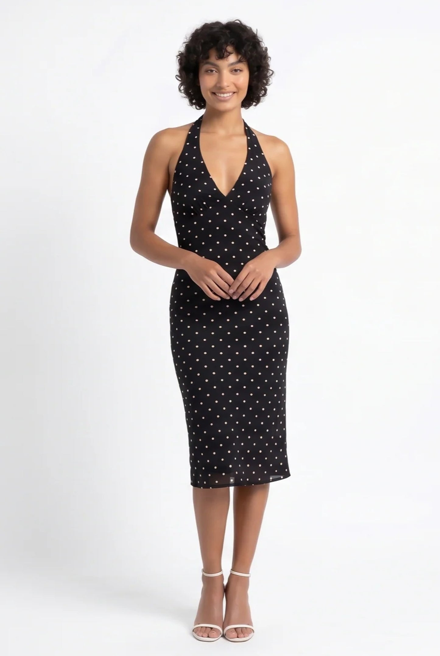 Sukienka Midi Filomène Dames | Dekolt-halter | Groszki