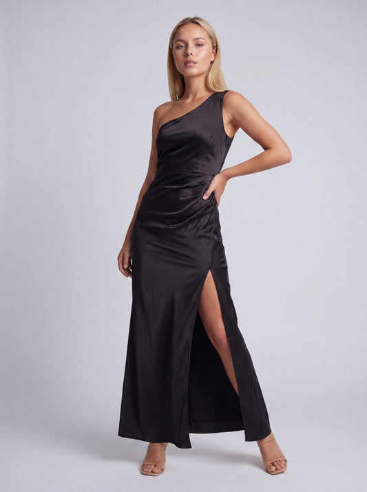 Johanne Women's Maxi Dress | One-Shoulder | Side Slit