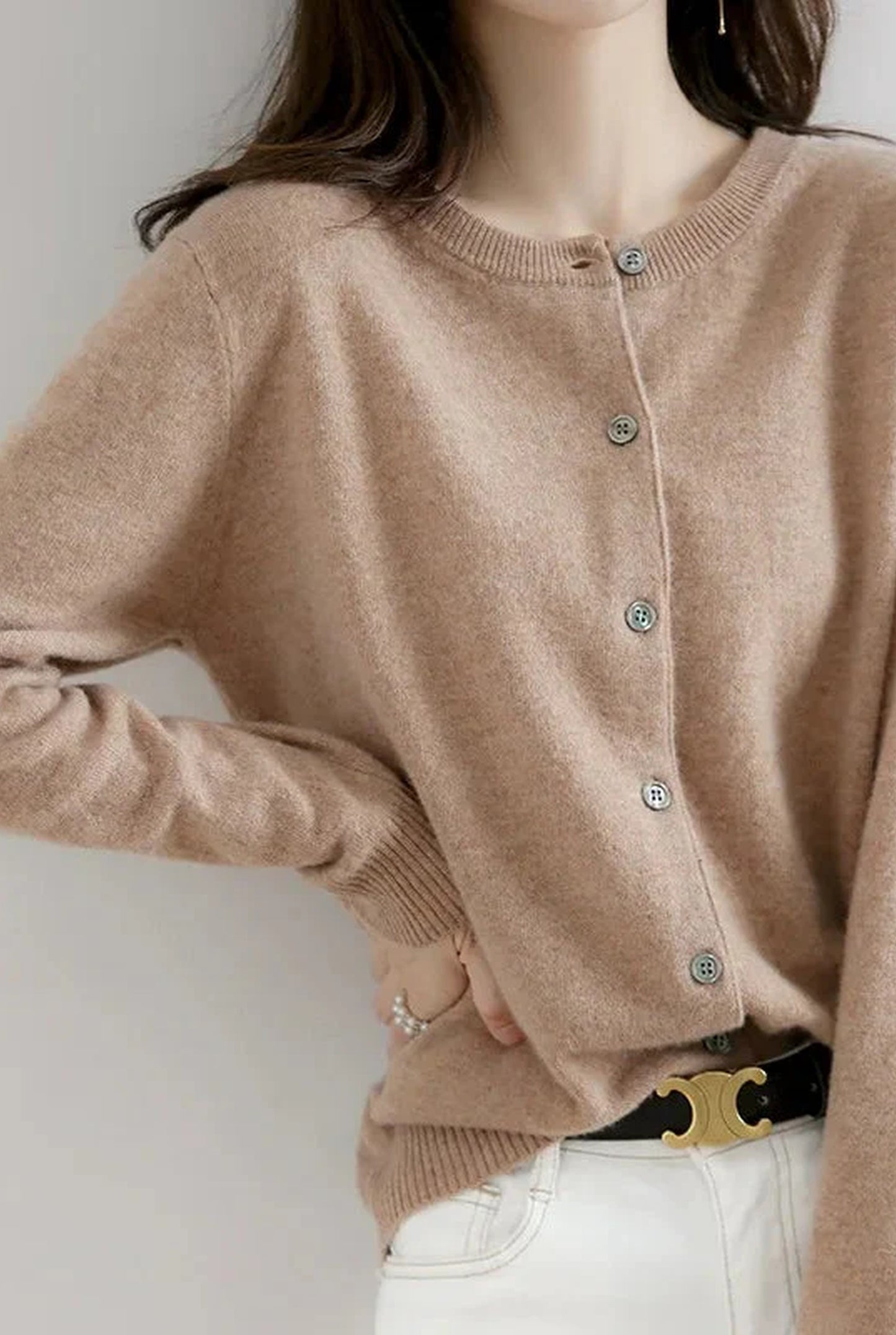Franceline Dames Cardigan | Ronde Hals | Knoopsluiting