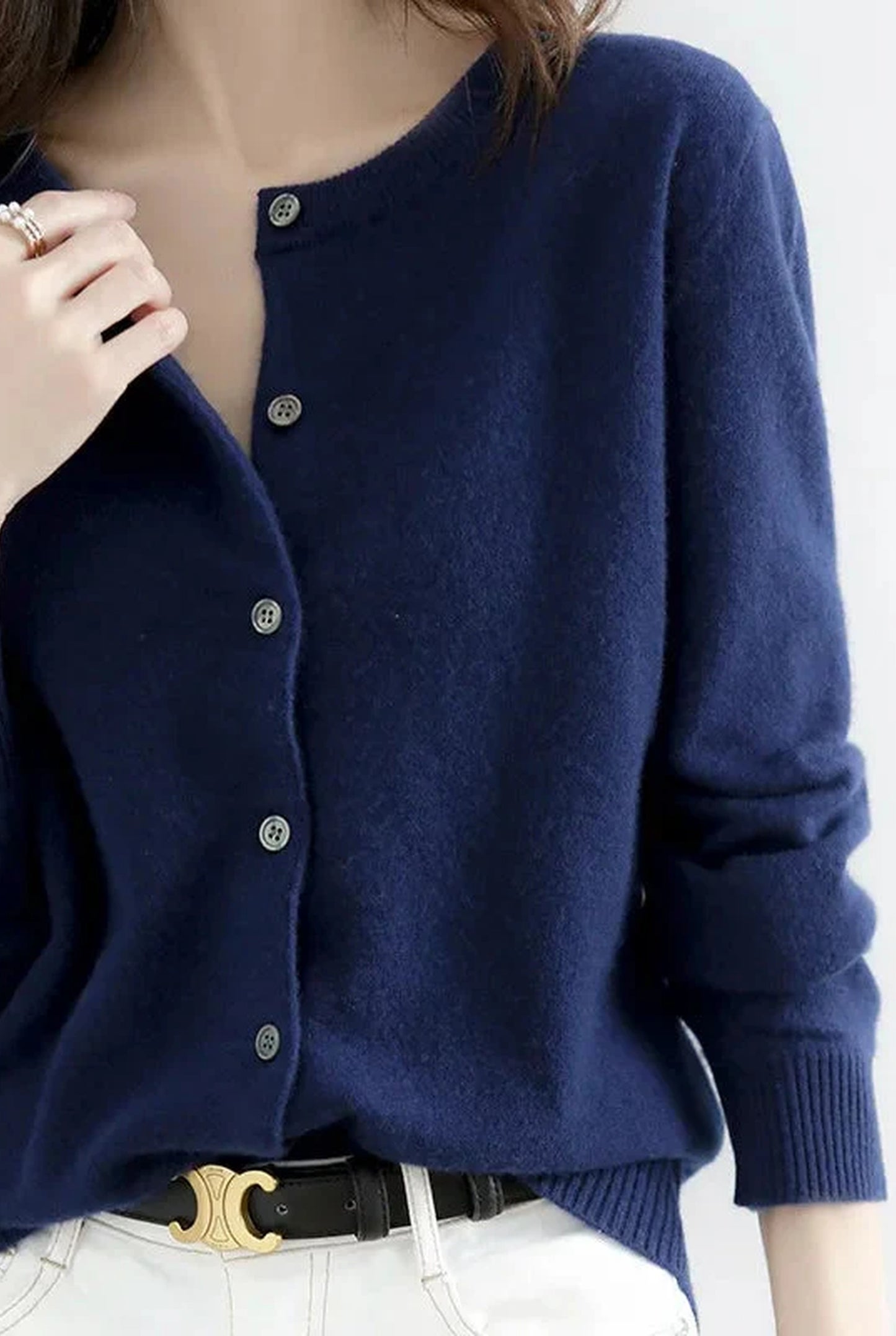 Franceline Dames Cardigan | Ronde Hals | Knoopsluiting