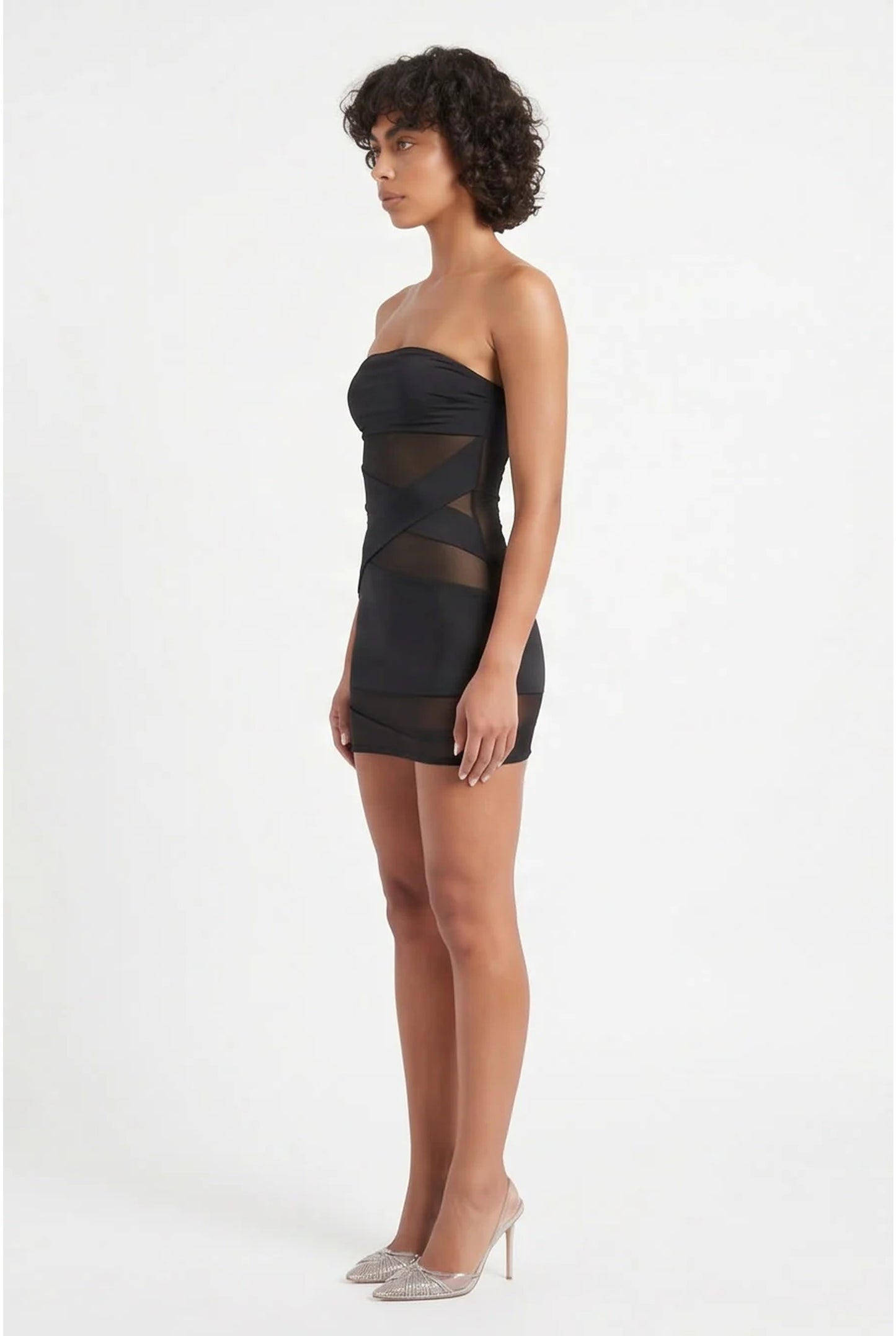 Women’s Mini Dress | Strapless | Mesh Panels
