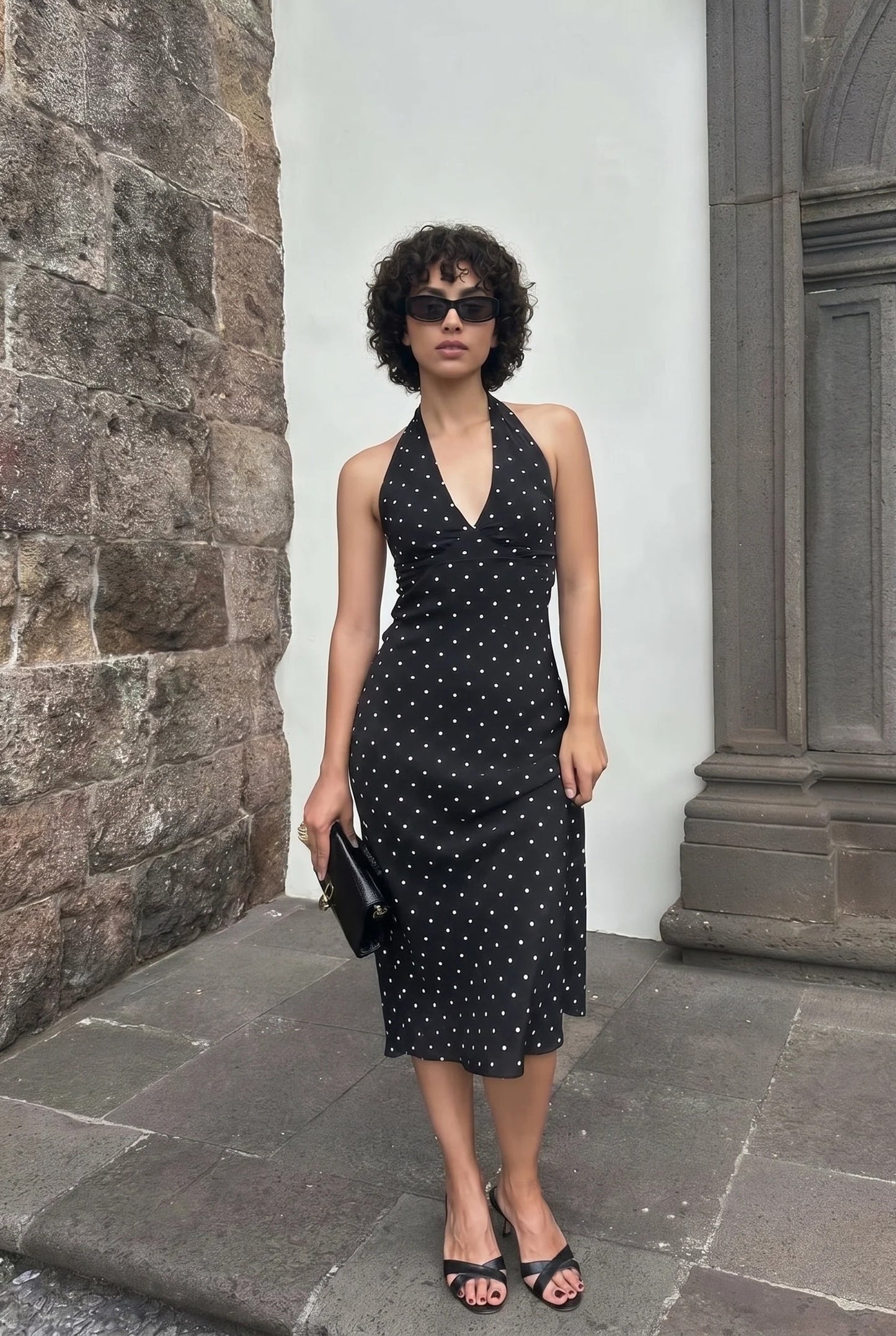 Sukienka Midi Filomène Dames | Dekolt-halter | Groszki