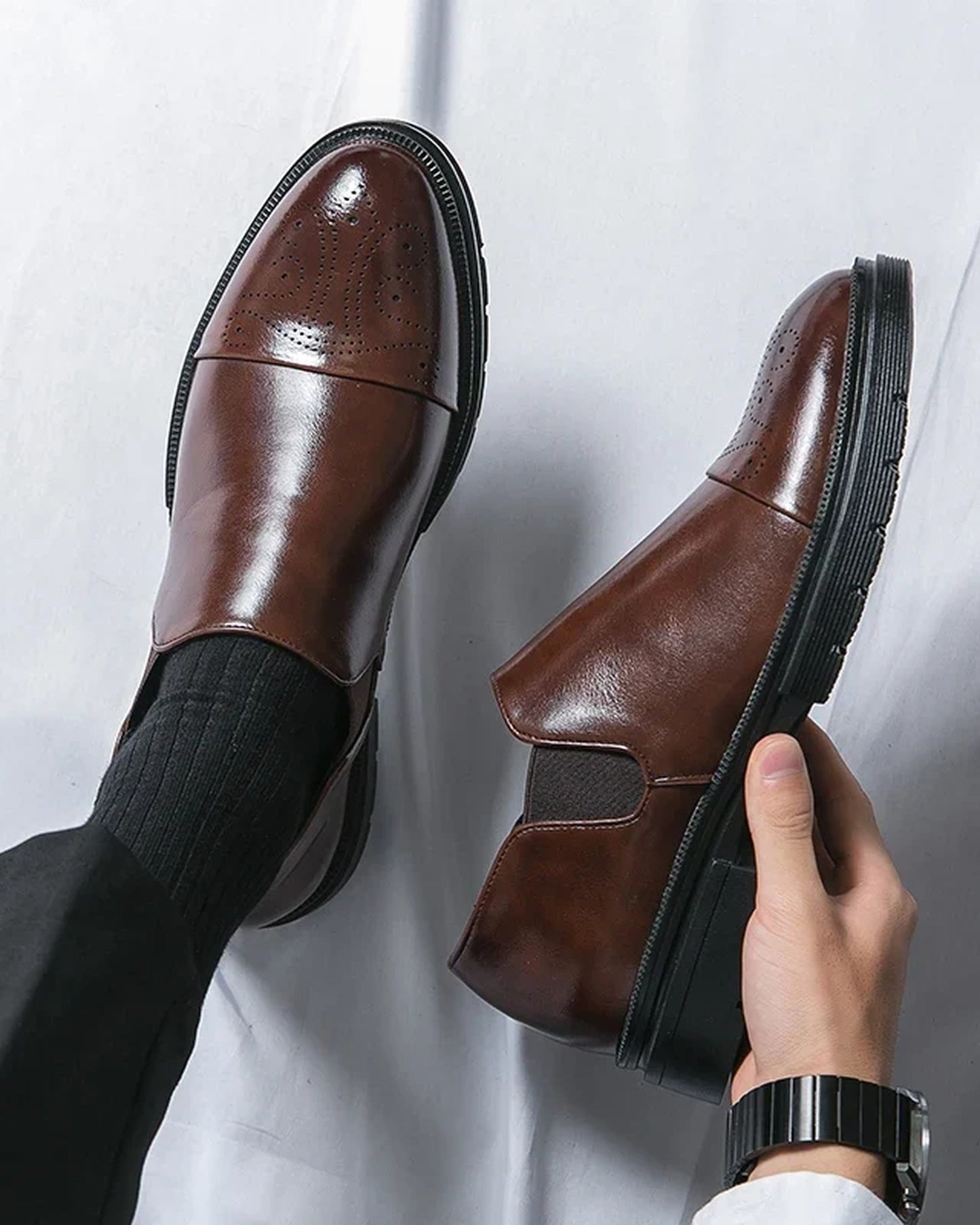 Manlio Heren Schoenen | Brogue Details | Stevige Zoolstructuur