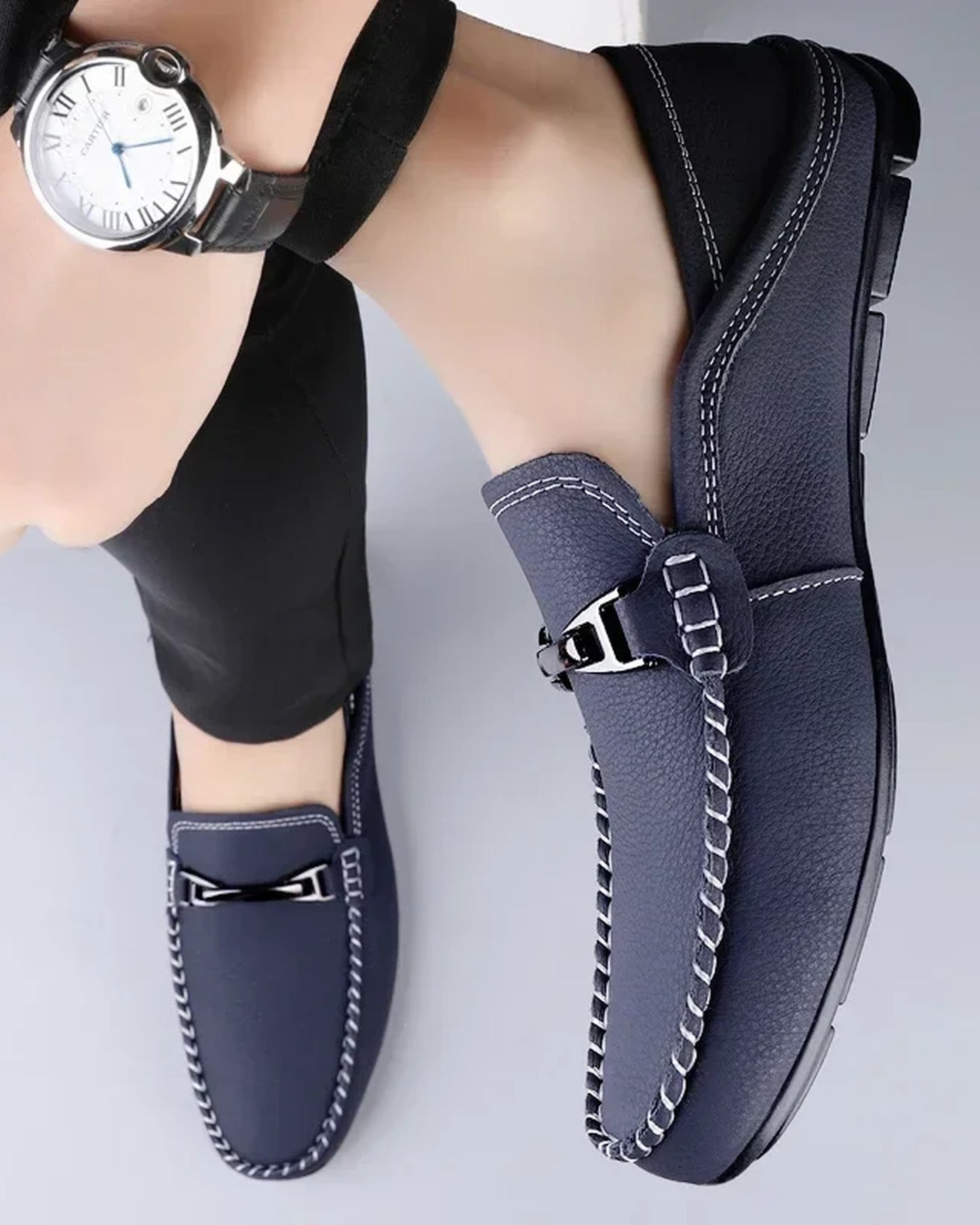 Nazzareno Heren Schoenen | Loafer Met Gesp | Genaaide Details