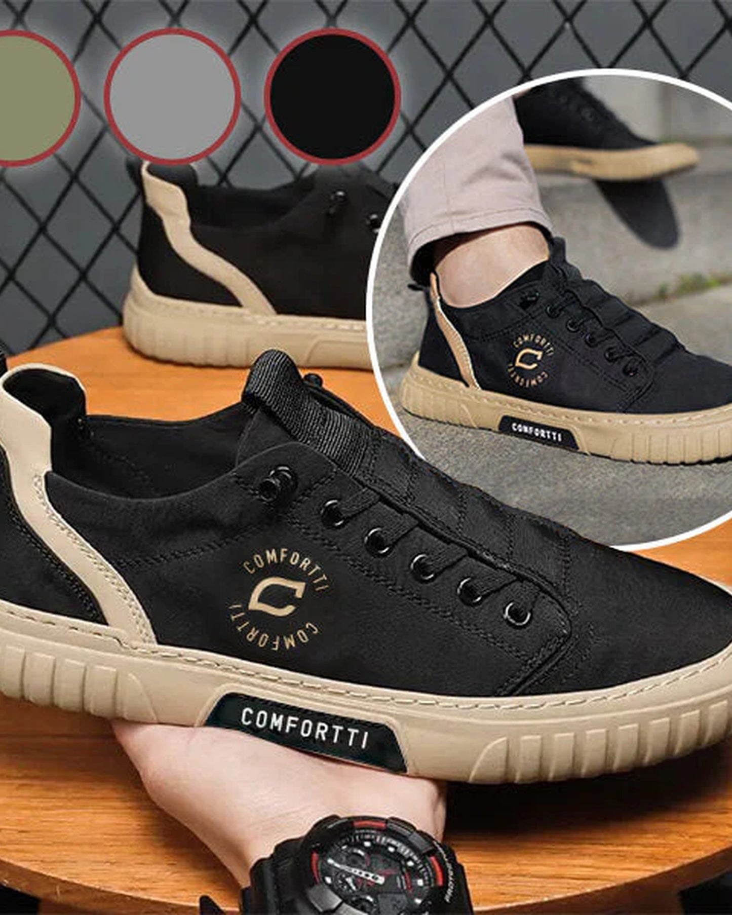 Lino Heren Sko | Høj Sneaker | Kontrastfarvet Sål