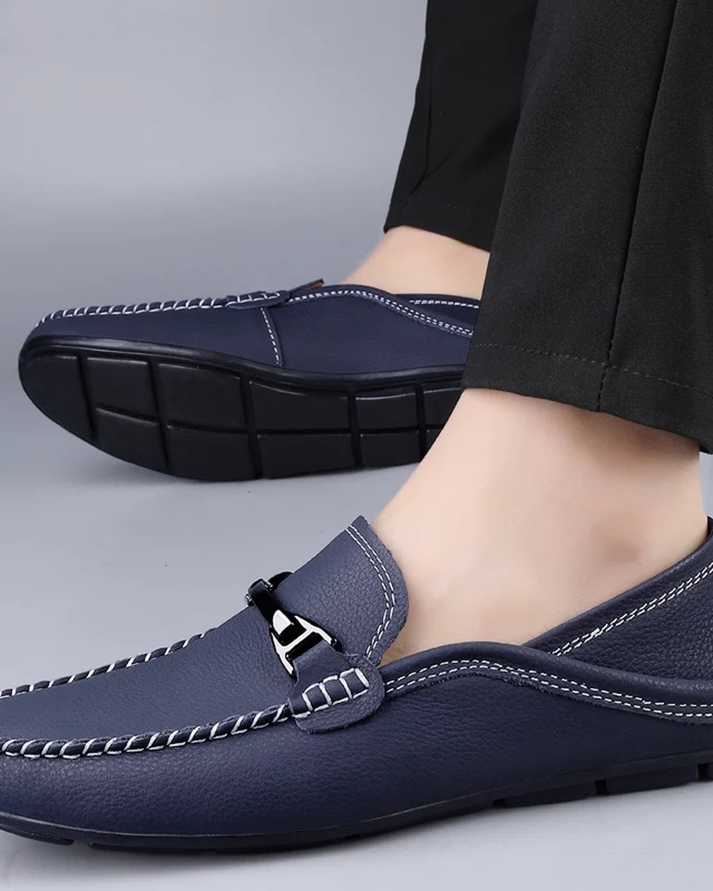 Nazzareno Heren Schoenen | Loafer Met Gesp | Genaaide Details