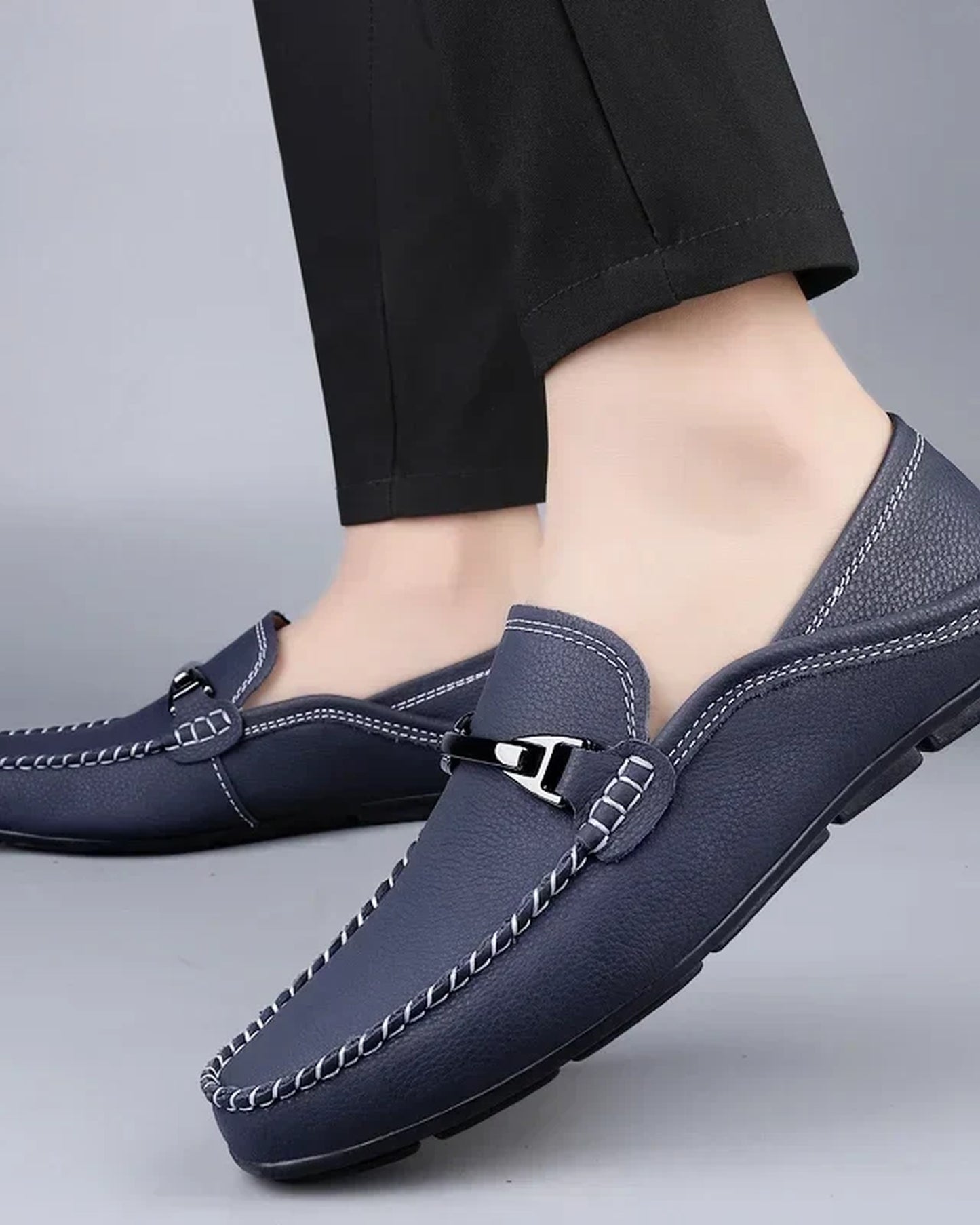 Nazzareno Heren Schoenen | Loafer Met Gesp | Genaaide Details