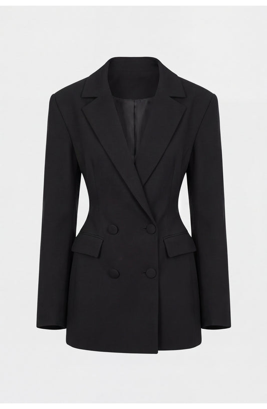 Honorine Dames Blazer Jurk | Dubbele Knopenrij | Getailleerde Pasvorm