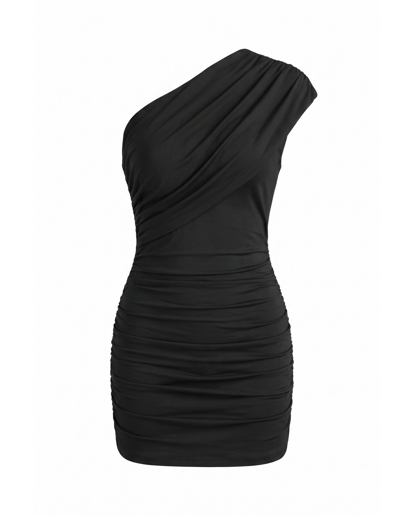 Luce Dames Mini Jurk | One-Shoulder Design | Geplooid Detail