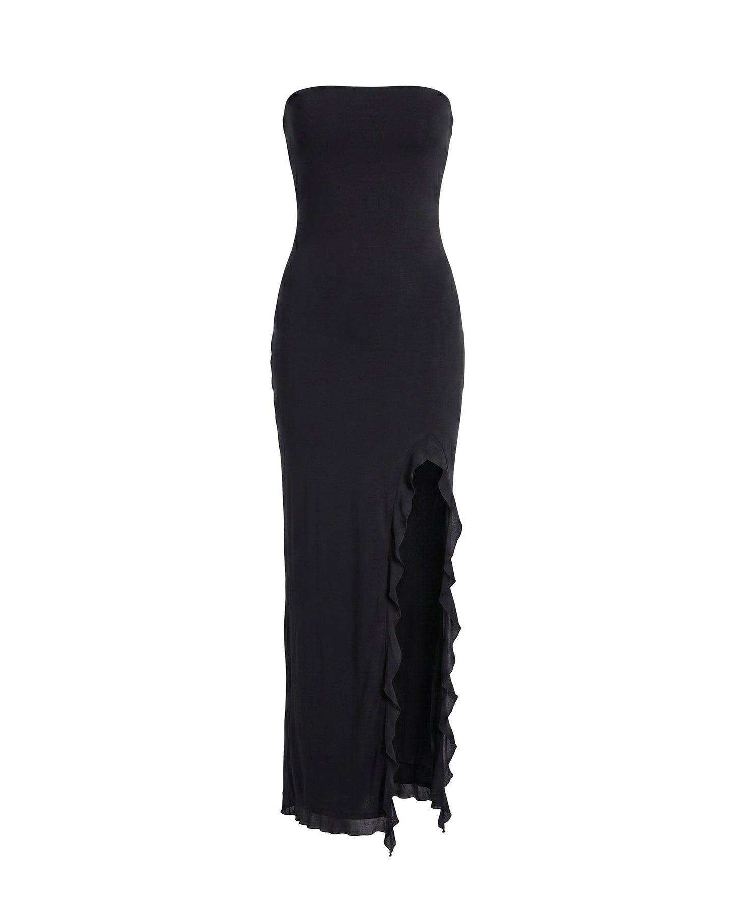 Milena Women's Maxi Dress | Strapless | Ruches Split