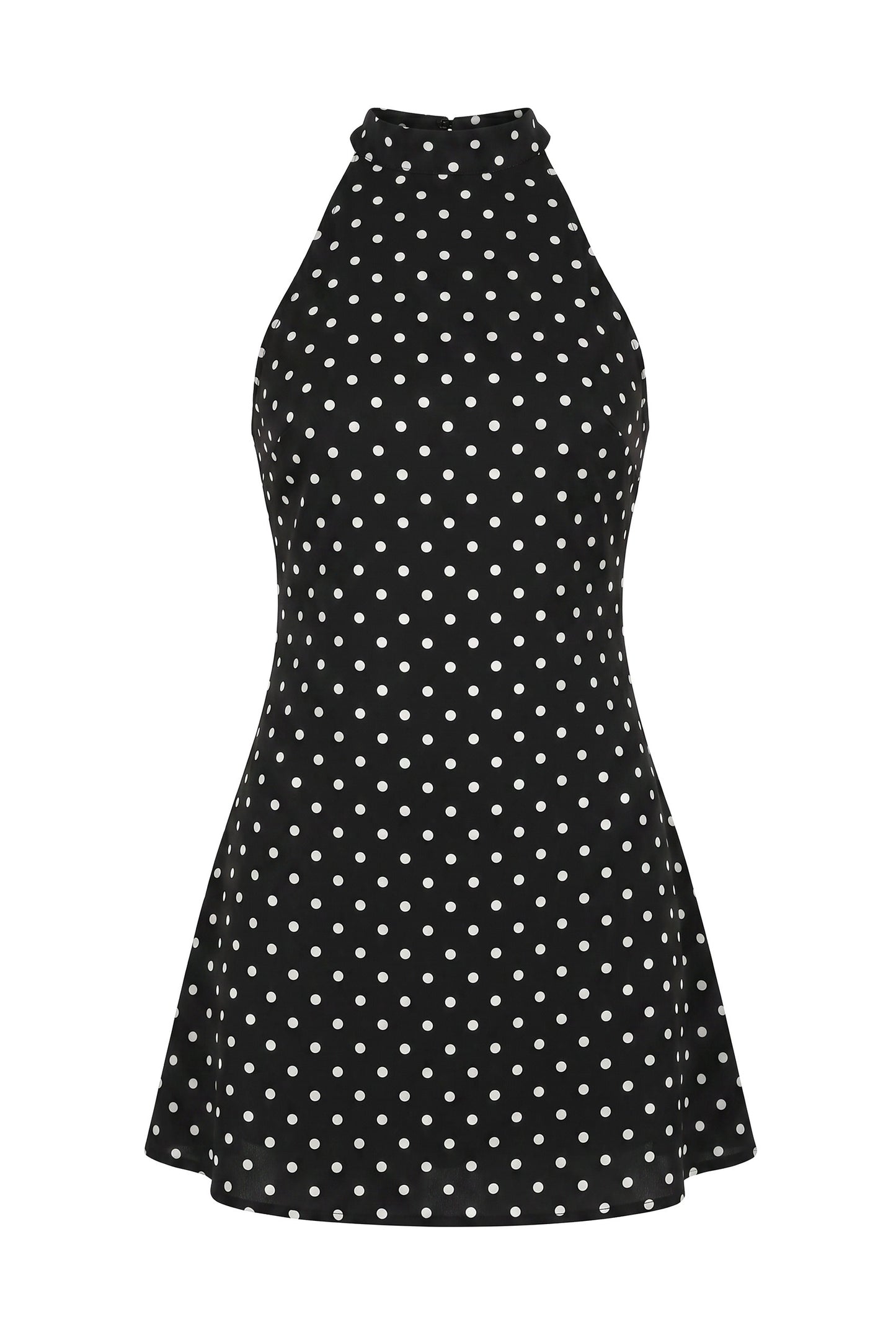 Fidèle Damska Mini Sukienka | Dekolt-halter | Otwarte Plecy | Groszki