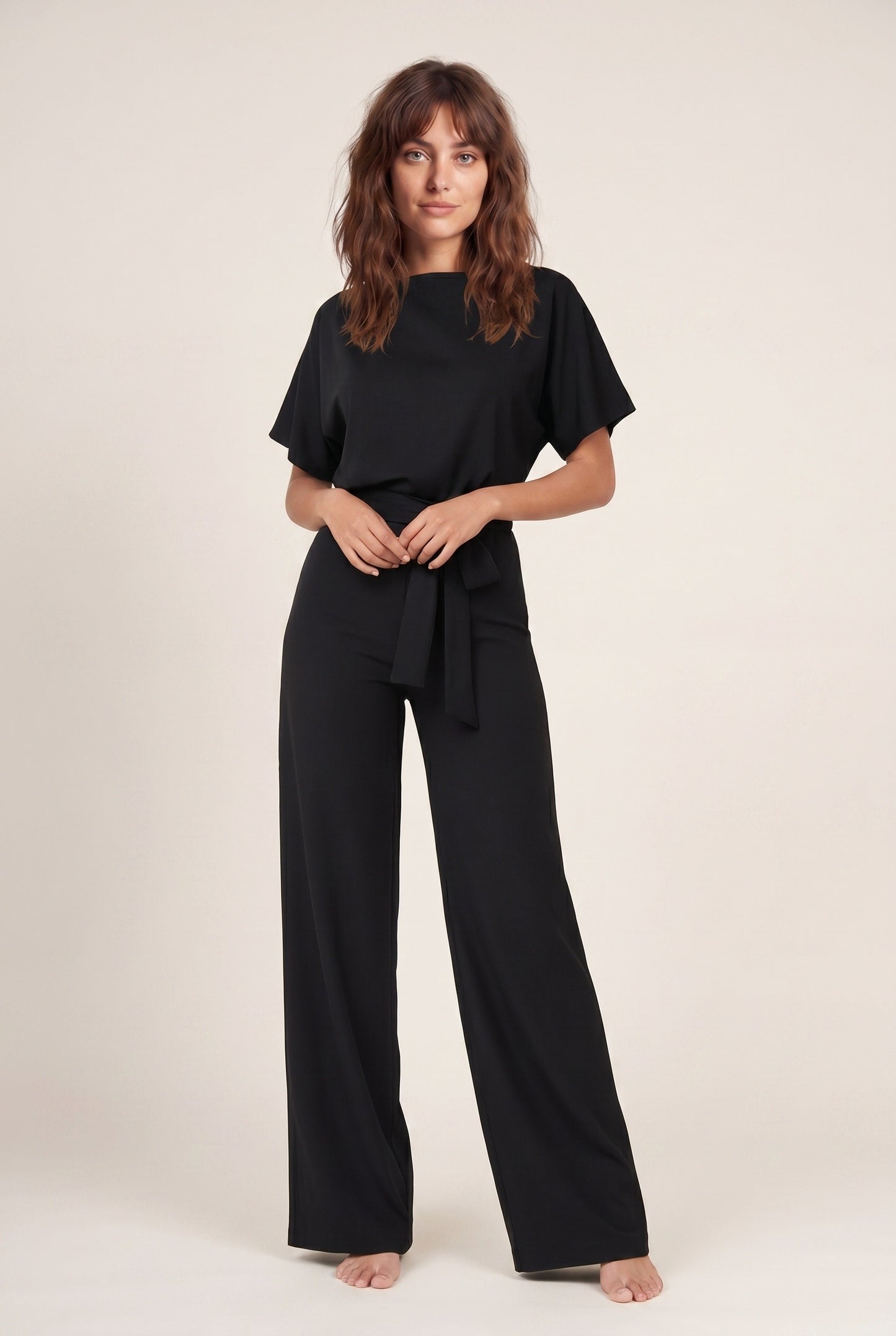 Édith Women's Jumpsuit | Batwing Sleeves | Tie-belt