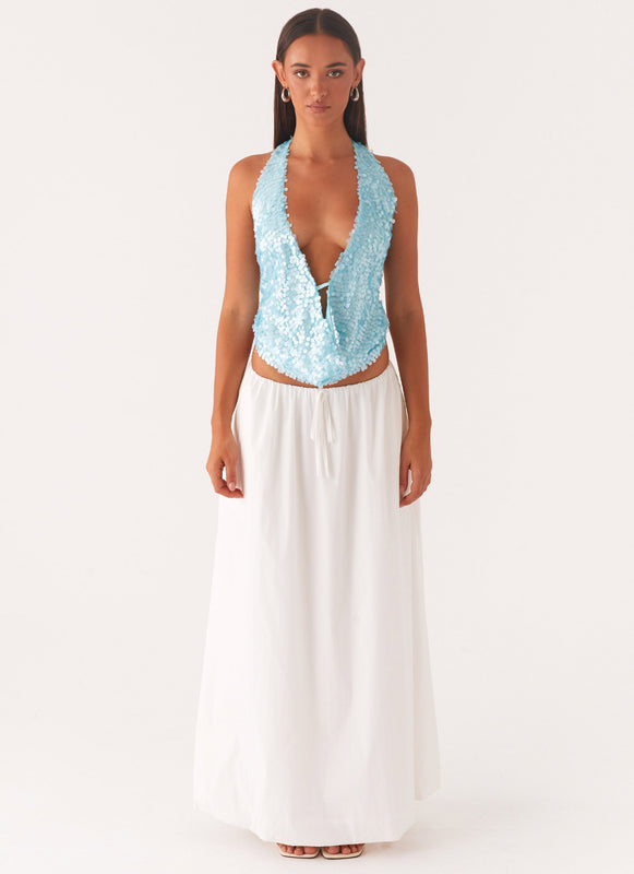 Amara Haltertop met Pailletten | Diepe V-hals en Elegante Drapering 11