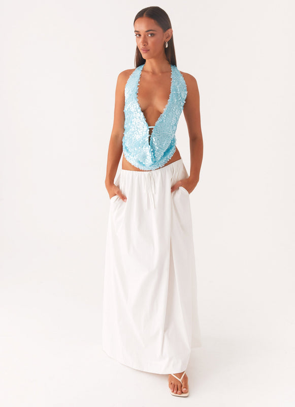 Amara Haltertop met Pailletten | Diepe V-hals en Elegante Drapering 15