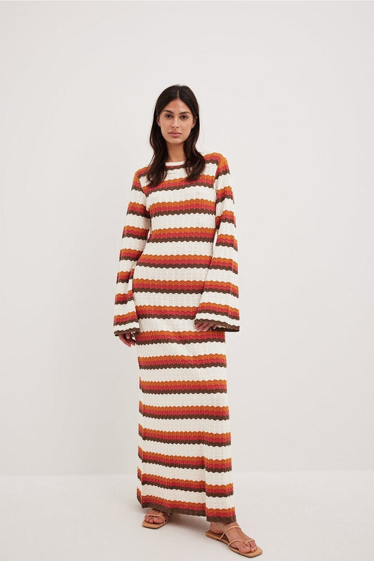 Seraphine Maxi Jurk – Lange Jurk Dames met Open Rug en Lange Mouwen 2