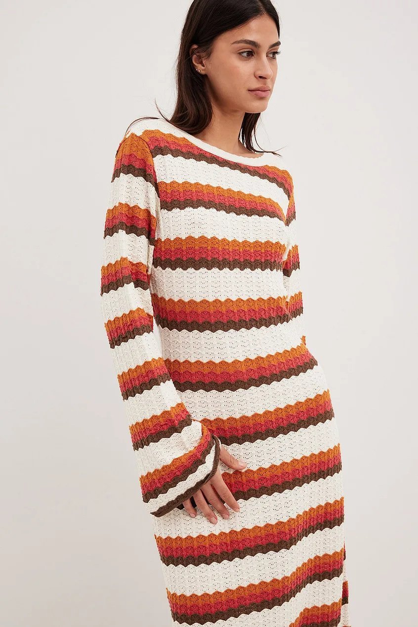 Seraphine Maxi Jurk – Lange Jurk Dames met Open Rug en Lange Mouwen 4