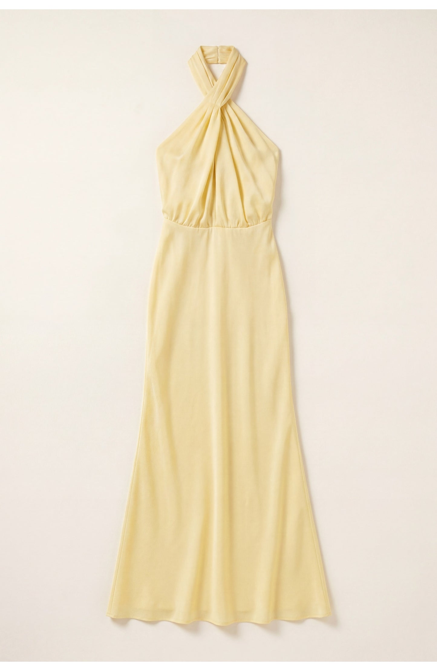 Dames Maxi Jurk | Halternek | Geplooide Bovenkant