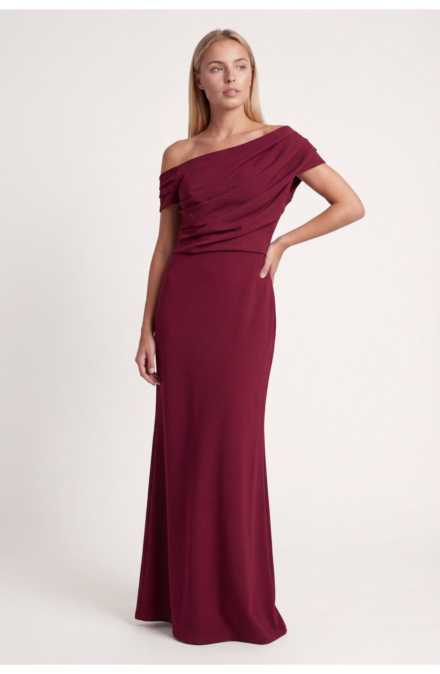 Women's Maxi Dress | Off-Shoulder | Draped Waist