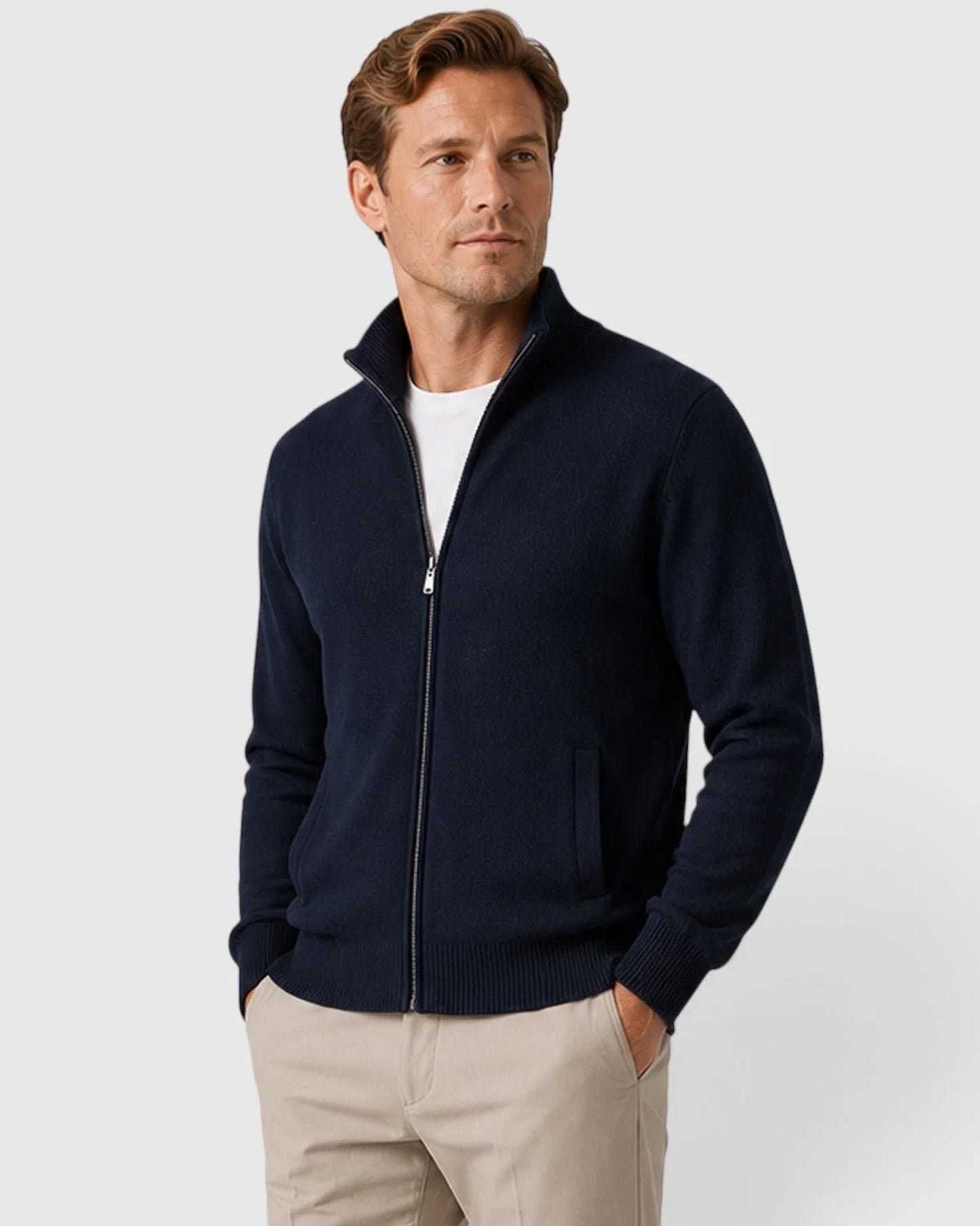 Valerio Heren Vest | Ritssluiting | Geribde Manchetten