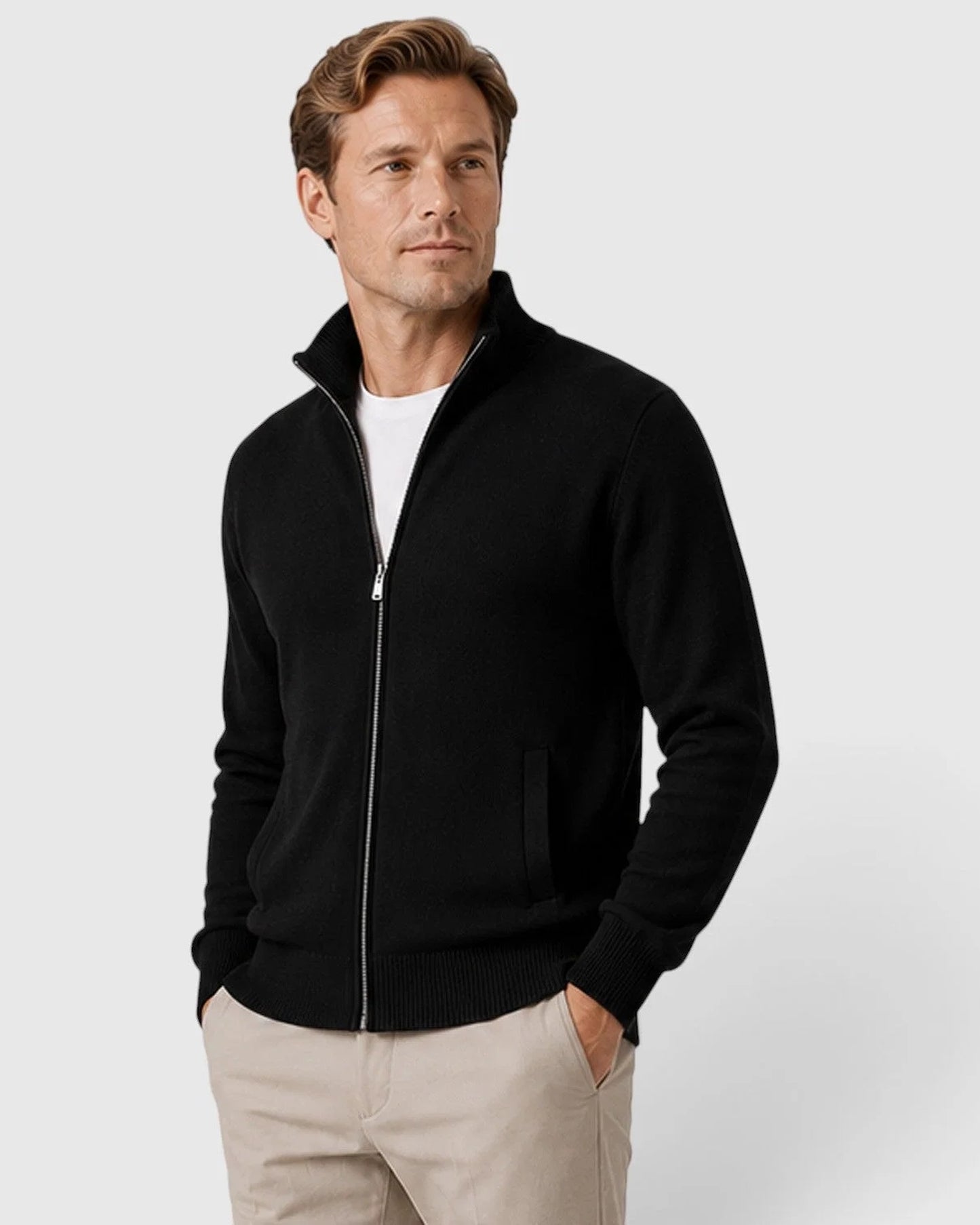 Valerio Heren Vest | Ritssluiting | Geribde Manchetten