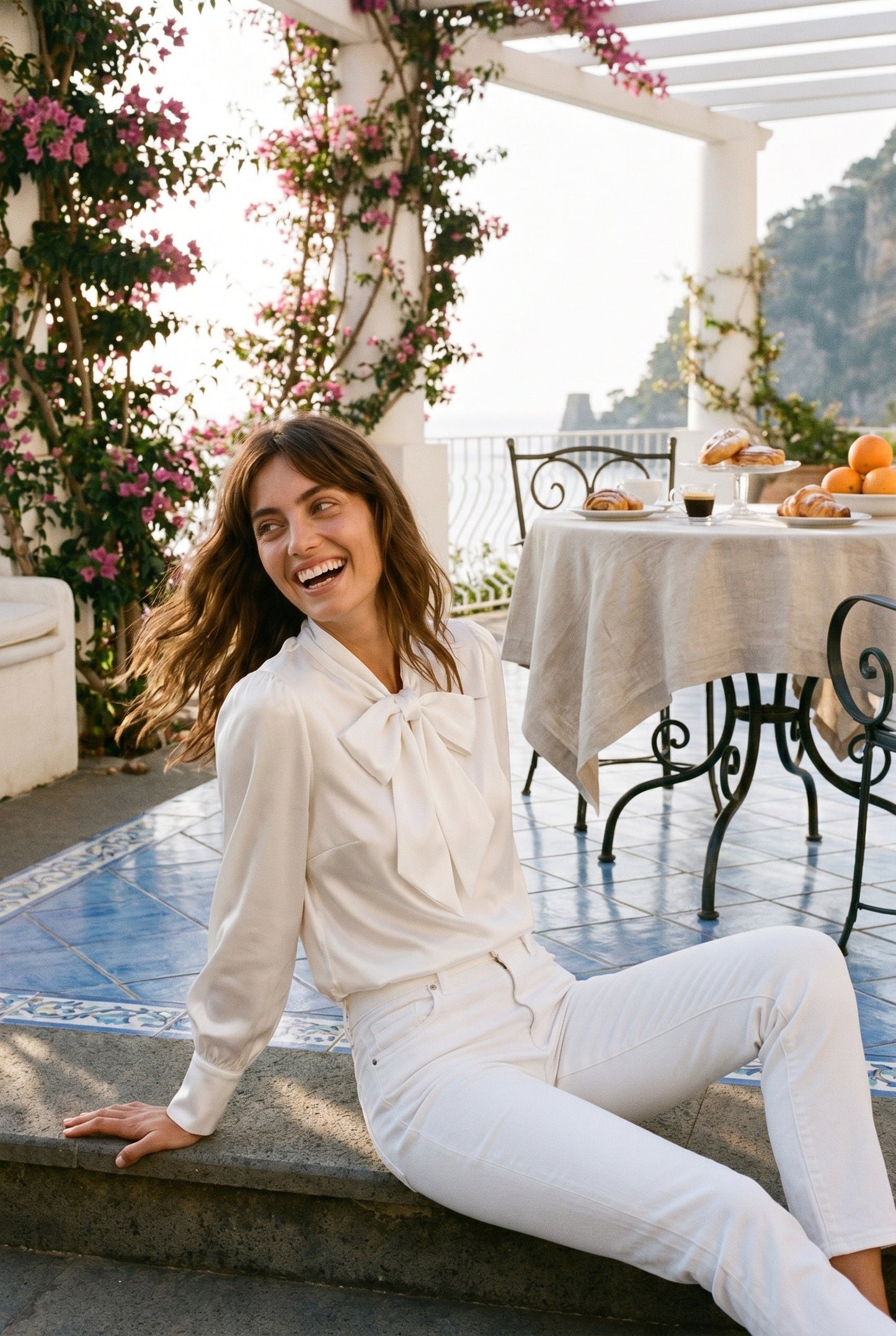 Alberte Dames Top | Strikdetail | Ballonmouwen