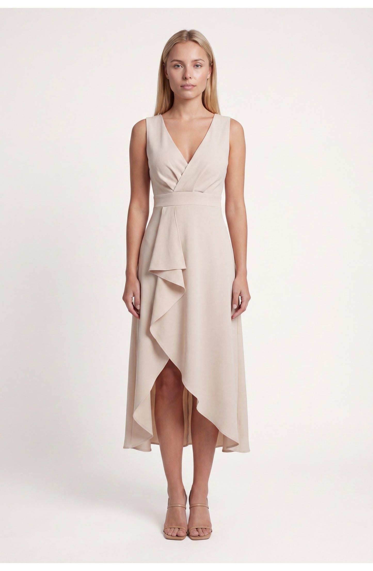 Dames Midi Jurk | V-Hals | Wikkel