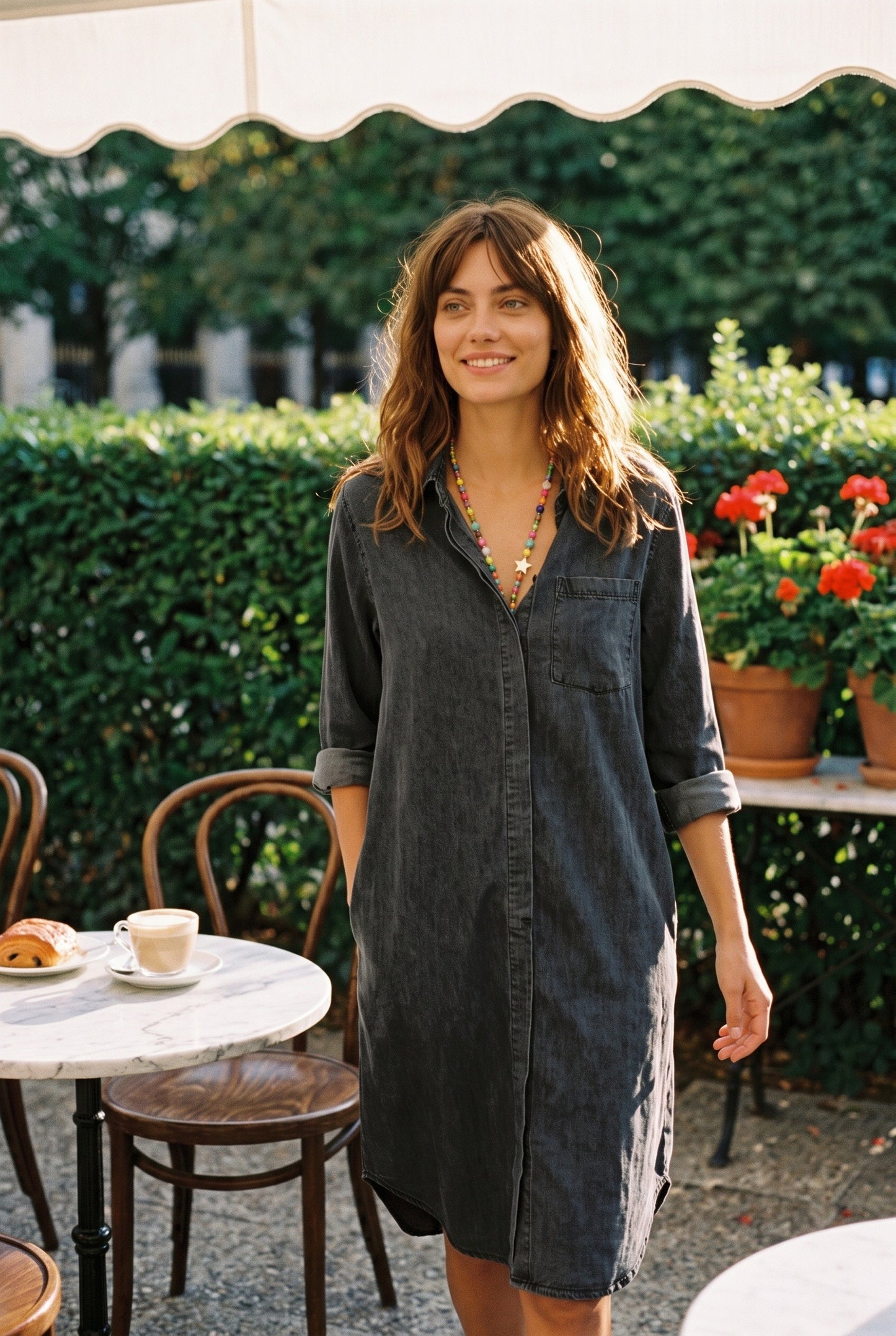 Orlane Women's Mini Dress | Denim Shirt Dress | Knee-Length Fit