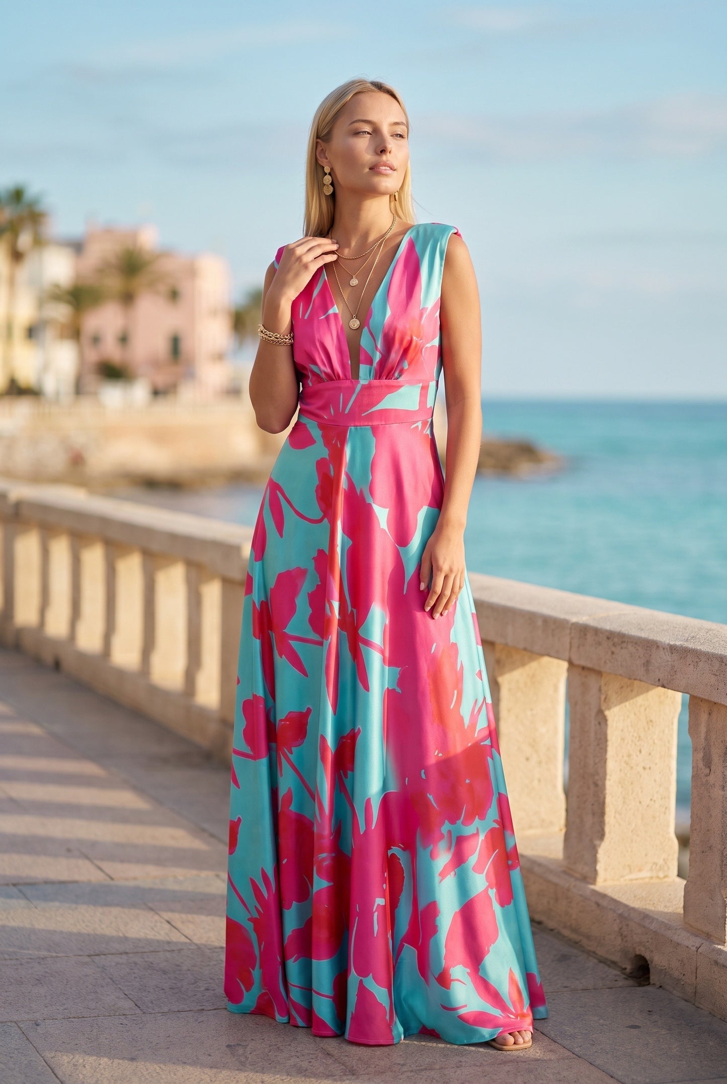 Josette Dames Maxi Jurk | V-Hals | Wikkeldesign