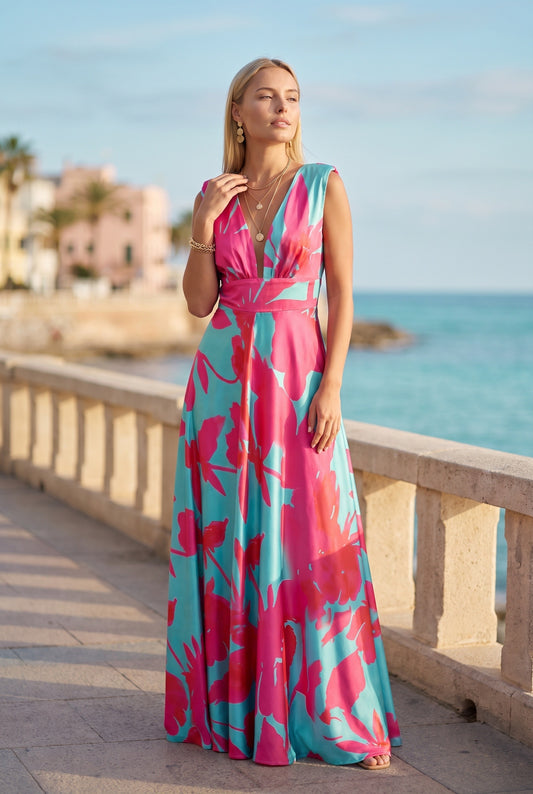 Sukienka Maxi Josette Dames | Dekolt w serek | Kopertowy-fason