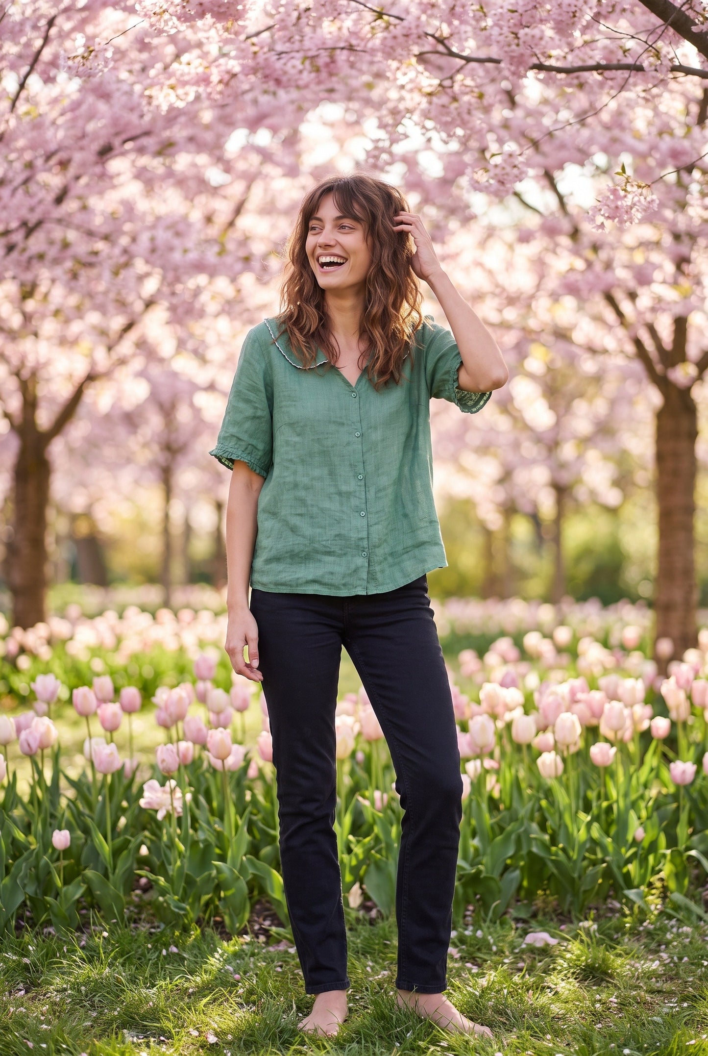 Brunelle Dames Top | Kraagje | Pofmouwen
