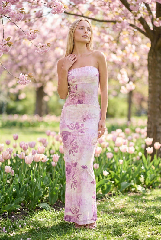 Antoinette Women's Maxi Dress | Strapless | Floral Print