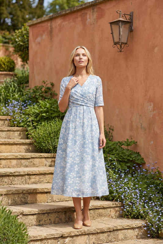 Dames Midi Jurk | V-Hals | Bloemenprint